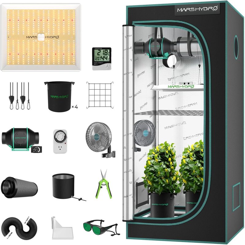 growled mars hydro ts1000 with complete grow kit