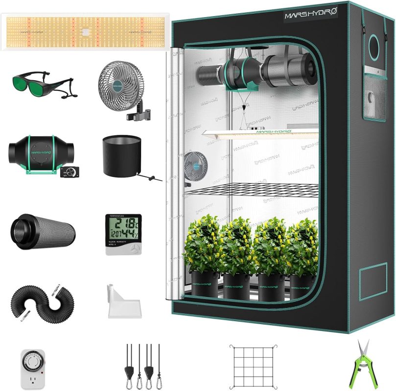 grow led mars hydro tsl 2000 complete grow kit